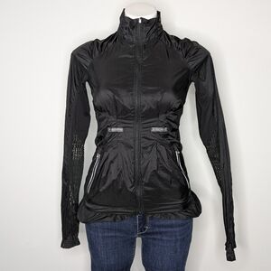 Lululemon Run Wild black lightweight breathable mesh zip up jacket 2